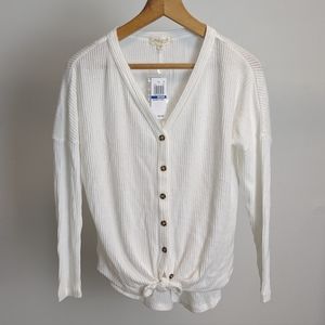NWT Ultra Flirt Ribbed white long sleeve M
